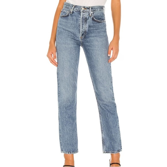 Agolde Denim - AGOLDE 90's Pinch Waist High Rise Button Fly Straight Leg in Medium Navigate